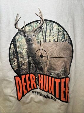 Vintage Deer Hunter PC Game Promo T-Shirt WizardWorks White